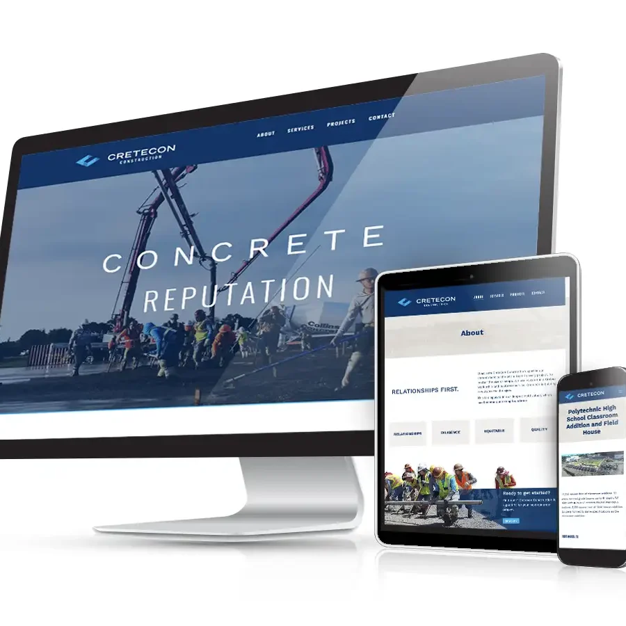 concrete company website design